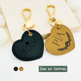 Leather Heart Keychains • Custom Leather Keychain • Custom Logo • Custom Gift Keychain • Personalized Gift • Gift Heart Custom Keychain